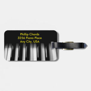 Piano Keys Luggage Tag With Strap