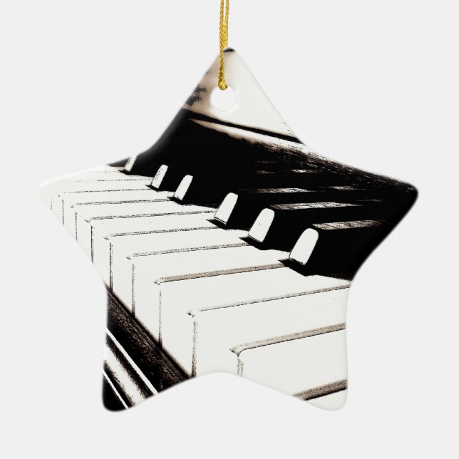 Piano Keys Macro Ceramic Ornament (Front)