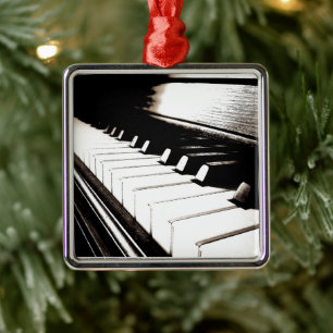 Piano Keys Macro Metal Ornament