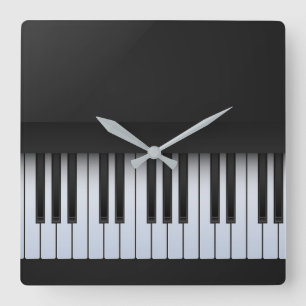 Piano Keys Modern Square Wall Clock