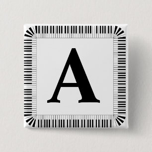 Piano Keys Monogram Pianist Piano Player  15 Cm Square Badge