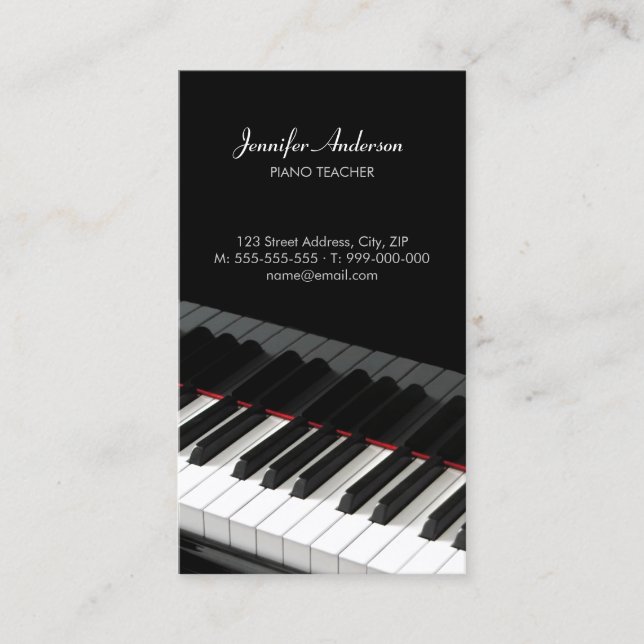 Piano Keys Music business card (Front)