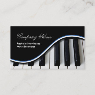 Piano Keys Music Business Cards ~ blue