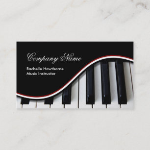 Piano Keys Music Business Cards ~ red