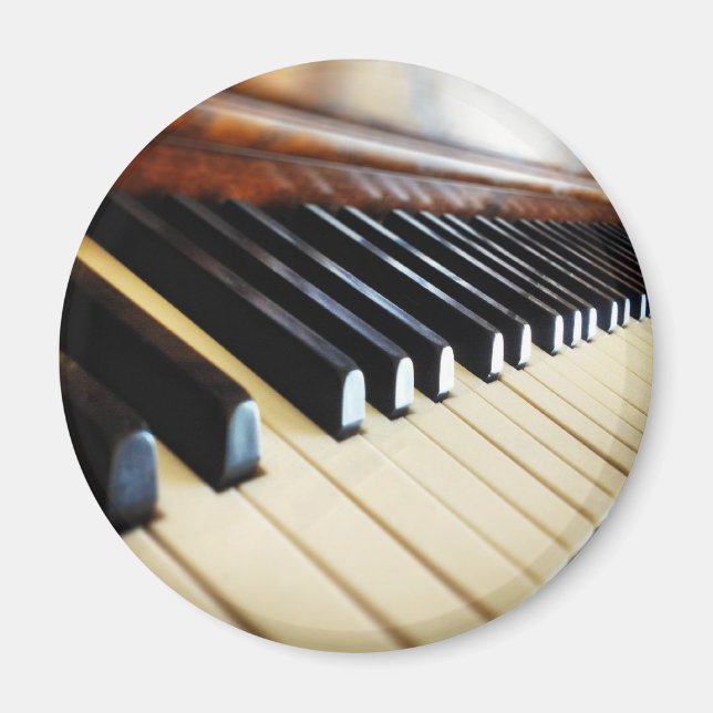 Piano Keys Music Gifts Round Fridge Magnet (Front)