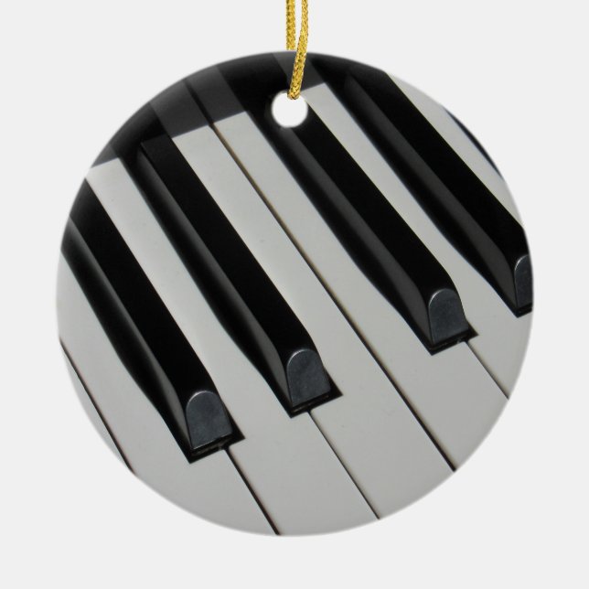 Piano Keys Music Instrument Musician Teacher Chic Ceramic Ornament (Front)