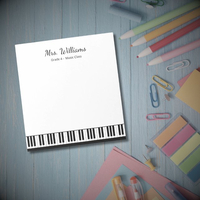Piano Keys Music Teacher Keyboard Personalised Notepad (Creator Uploaded)