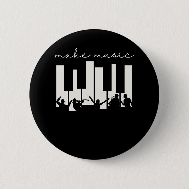 Piano Keys Musician Band Orchestra Music Teacher 6 Cm Round Badge (Front)