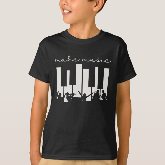 Piano Keys Musician Band Orchestra Music Teacher T-Shirt (Front)
