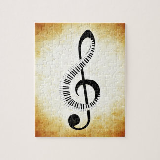 Piano Keys on a Music Clef Jigsaw Puzzle