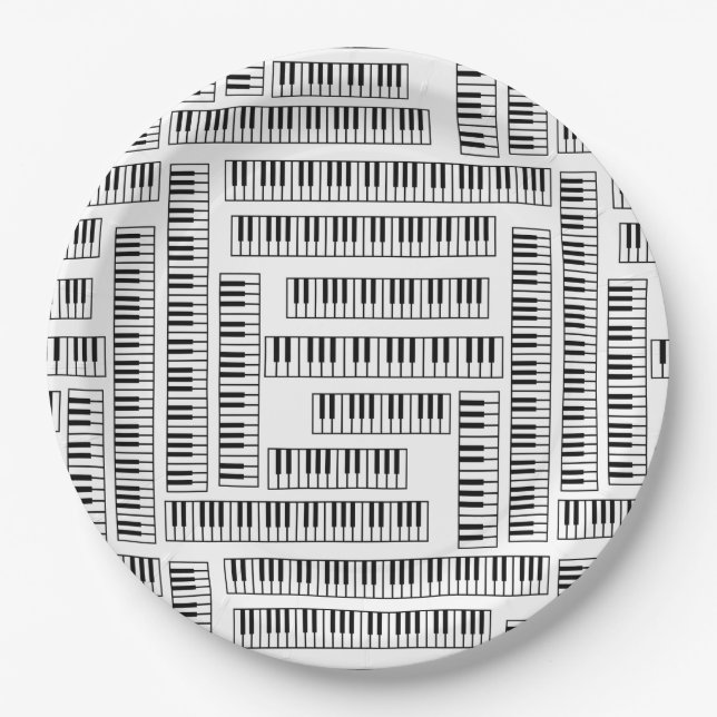Piano Keys Paper Plate (Front)
