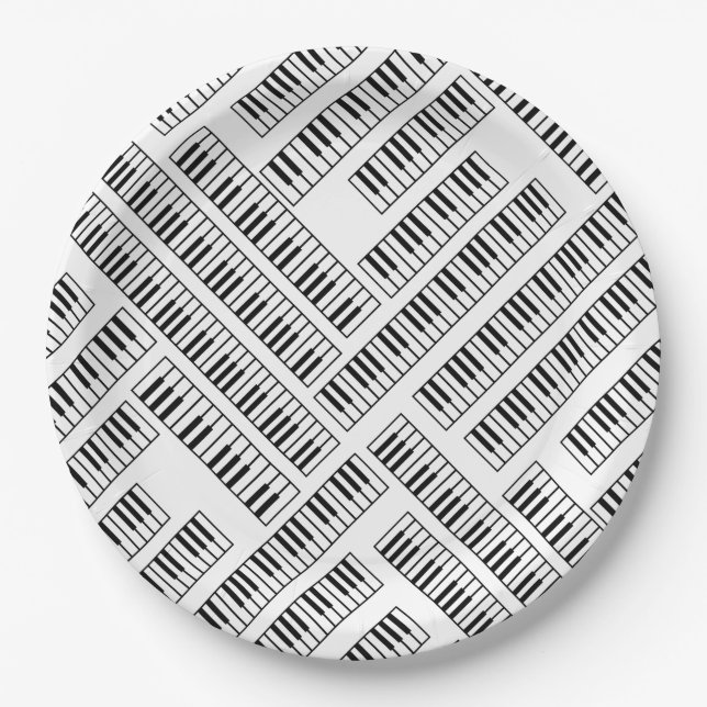 Piano Keys Paper Plate (Front)