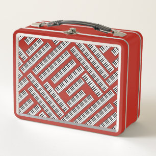Piano Keys Pattern Metal Lunch Box