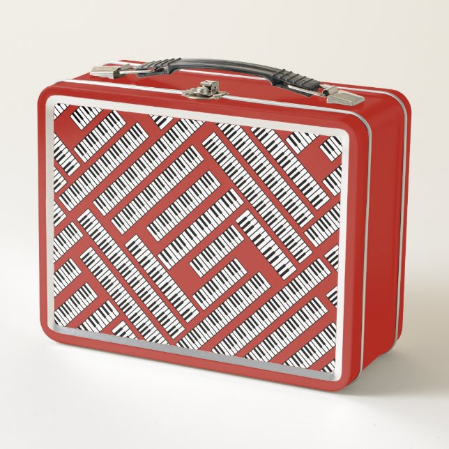 Piano Keys Pattern Metal Lunch Box (Front)