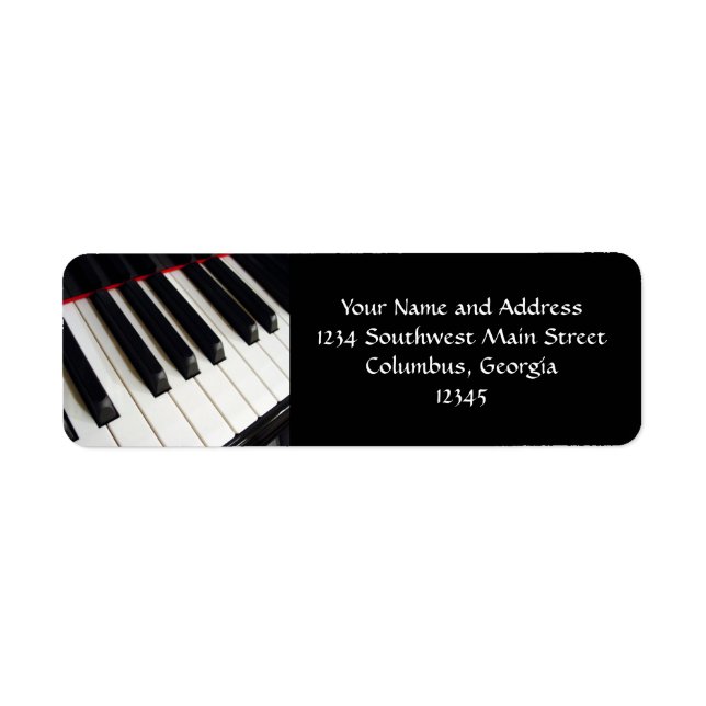 Piano Keys Photograph Return Address Label (Front)