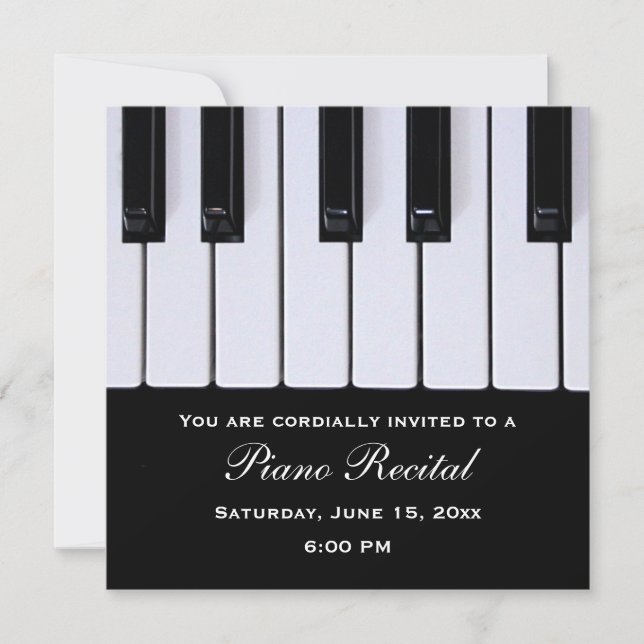 Piano Keys Piano Recital Invitations (Front)