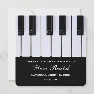 Piano Keys Piano Recital Invitations