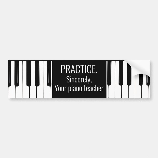 Piano Keys, Practice Bumper Sticker (Front)