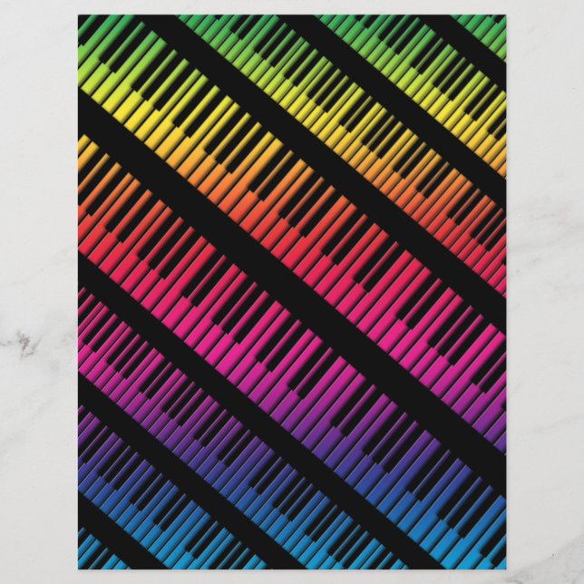 Piano Keys Rainbow Of Colour (Front)