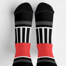 Piano Keys + Red Novelty Crew Socks