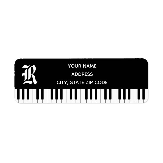 Piano Keys Return Address Label (Front)