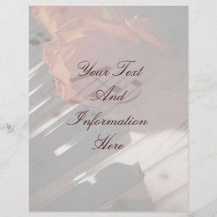 Piano Keys & Rose Letterhead