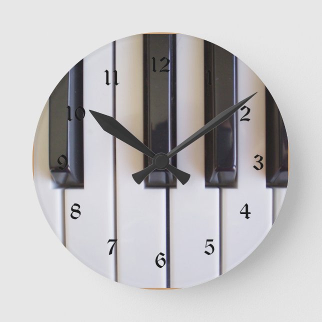 Piano Keys Round Clock (Front)