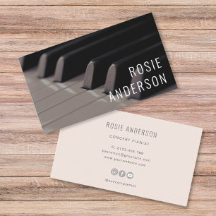 Piano Keys Simple Minimalist Professional Business Card