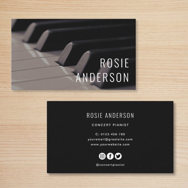 Piano Keys Simple Minimalist Professional Business Card (Creator Uploaded)