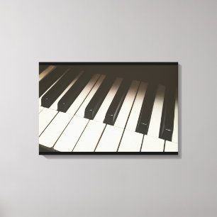 Piano Keys - Stylish Black & White Photograph Canvas Print