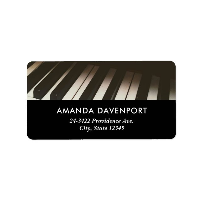Piano Keys - Stylish Black & White Photograph Label (Front)