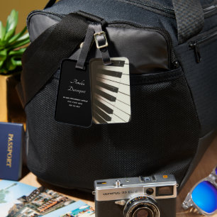Piano Keys - Stylish Black & White Photograph Luggage Tag