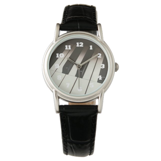Piano Keys - Stylish Black & White Photograph Watch (Front)
