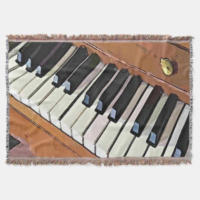 Piano Keys Throw Blanket (Front)