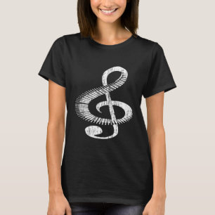 Piano Keys Treble Clef Music Lovers Distressed T-Shirt
