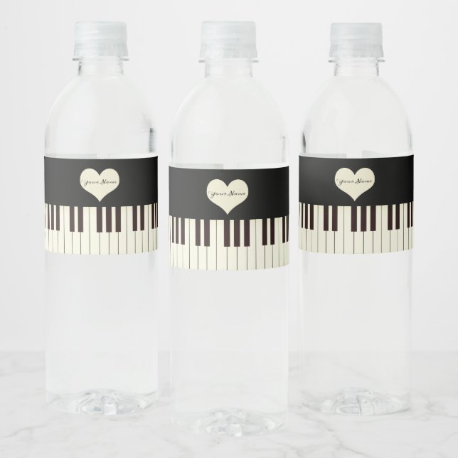 Piano Keys Votive Candle Water Bottle Label (Bottles)
