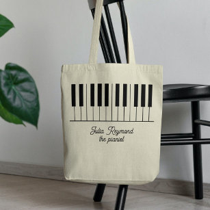 Piano Keys with Music Teacher Name Tote Bag