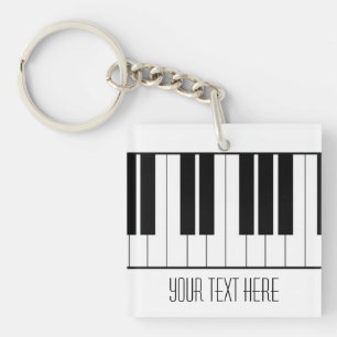 Piano Keys with Name Key Ring