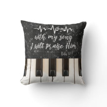 Piano Keys with Psalms Scripture Quote