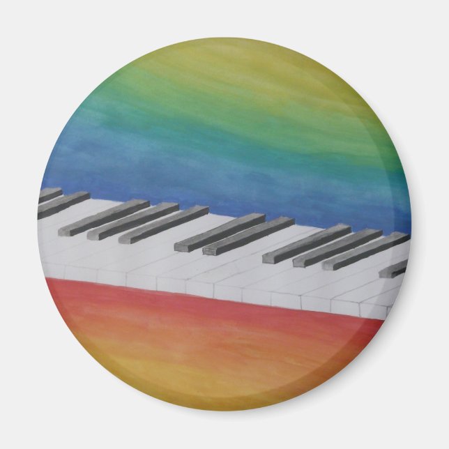 Piano Keys with Rainbow Colours Magnet (Front)