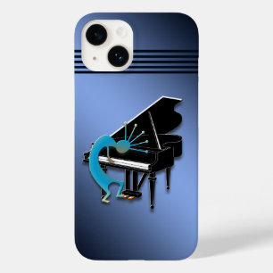Piano Kokopelli in Blue Case-Mate iPhone 14 Case