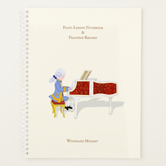 Piano Lesson & Practice Record Personalised Planner (Front)
