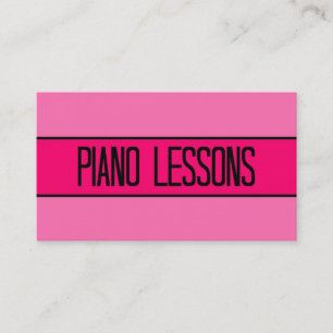 Piano Lessons Baby and Hot Pink Business Card