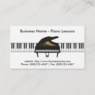 Piano Lessons Business Card: Piano 3D Model Business Card
