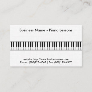 Piano Lessons Business Card: Piano 3D Model Card