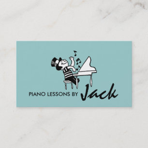 Piano Lessons, Music Instructor Business Card