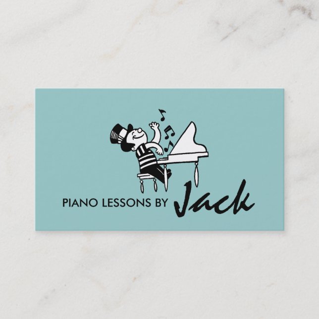 Piano Lessons, Music Instructor Business Card (Front)