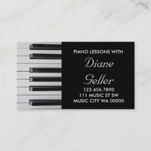 Piano Lessons Music Teacher Business Card