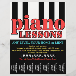 Piano Lessons. Music Tutor.Customisable Tear sheet