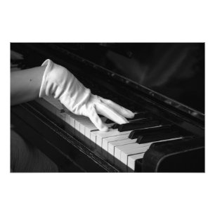 Piano macro closeup, Playing in gloves Photo Print